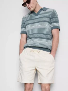 Shorts met textuur en trekkoord