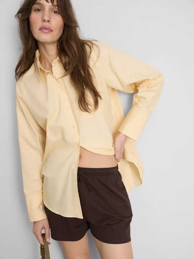 Shorts met textuur en trekkoord
