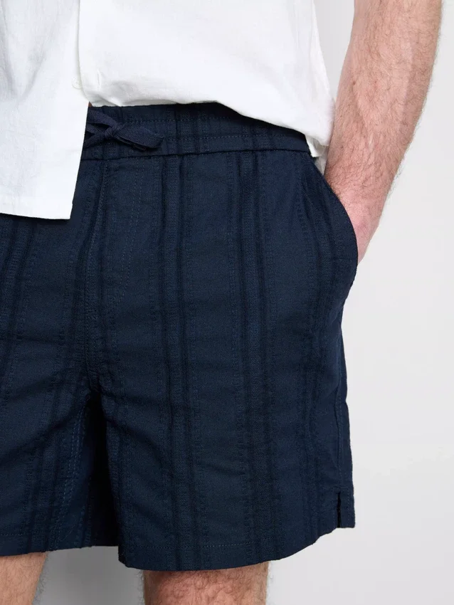 Shorts met textuur en trekkoord