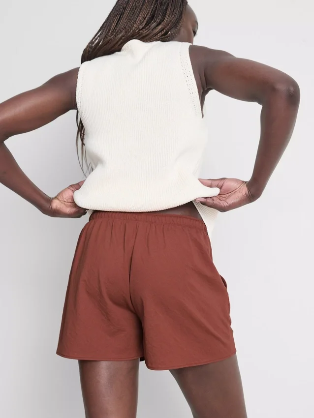Shorts met textuur en trekkoord