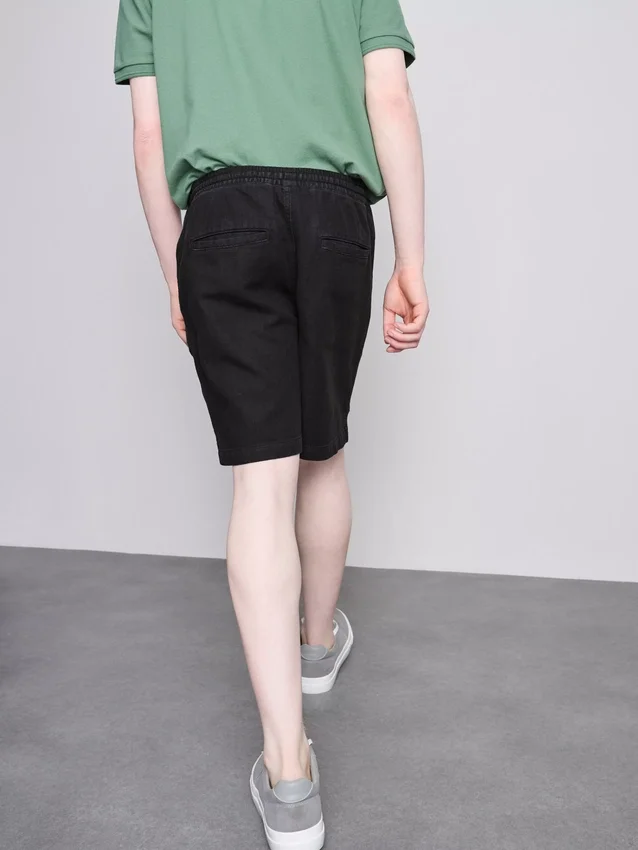 Shorts met textuur en trekkoord