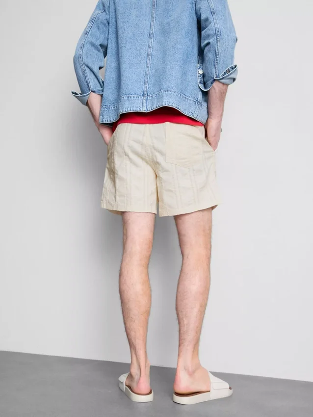 Shorts met textuur en trekkoord