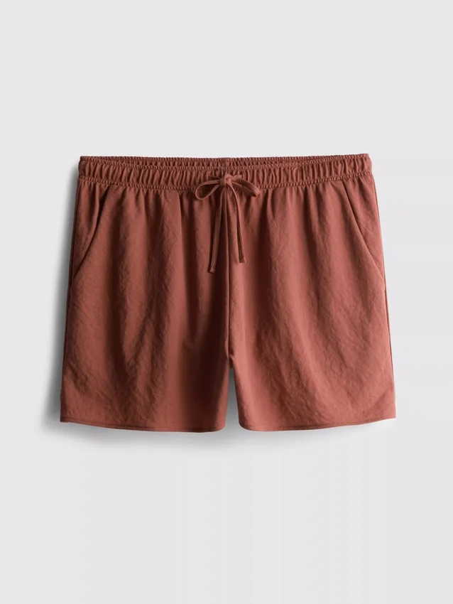 Shorts met textuur en trekkoord