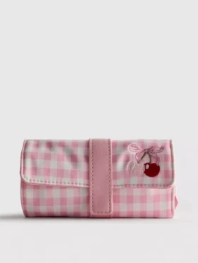 Sieradenzakje met gingham-patroon