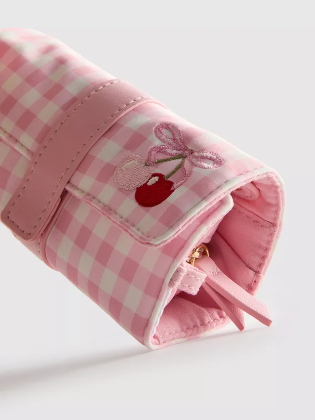 Sieradenzakje met gingham-patroon