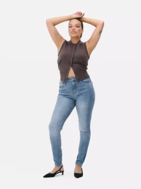 Skinny jeans met hoge taille
