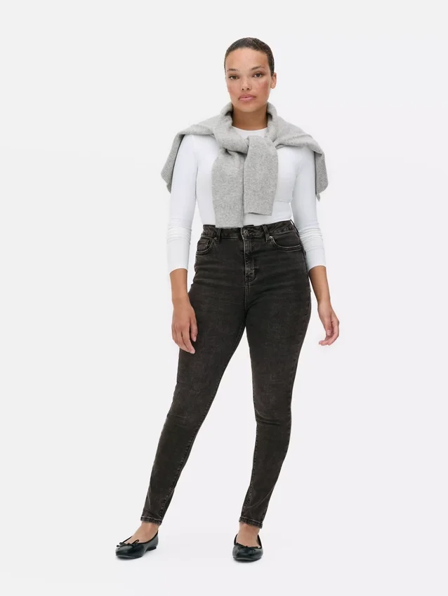 Skinny jeans met hoge taille