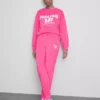 Skinny joggingbroek van katoenmix met print