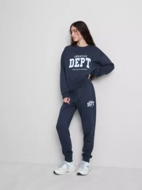 Skinny joggingbroek van katoenmix met print