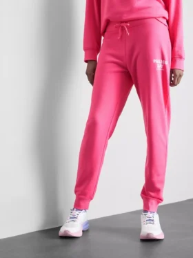 Skinny joggingbroek van katoenmix met print