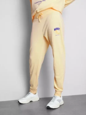 Skinny joggingbroek van katoenmix met print