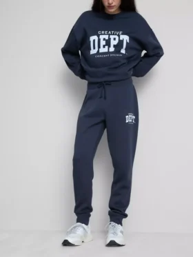 Skinny joggingbroek van katoenmix met print