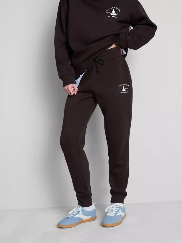 Skinny joggingbroek van katoenmix met print