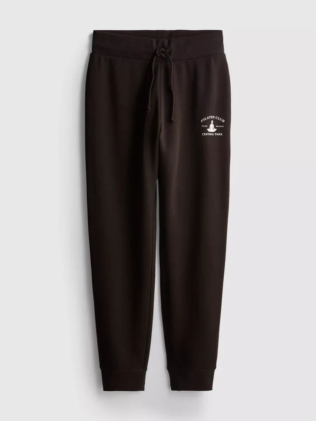 Skinny joggingbroek van katoenmix met print