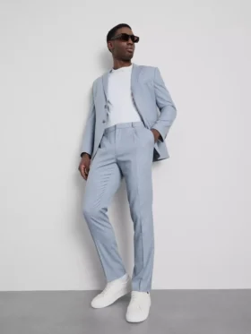 Slim fit broek met dobby-textuur