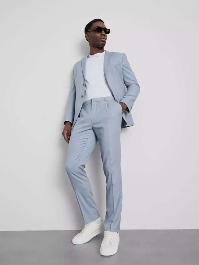 Slim fit broek met dobby-textuur