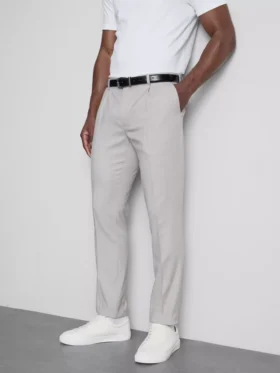 Slim fit broek met dobby-textuur