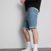 Slim-fit denimshort met middelhoge taille