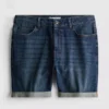 Slim-fit denimshort met middelhoge taille