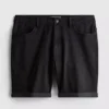 Slim-fit denimshort met middelhoge taille