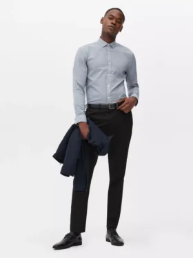 Slim fit formele broek van twill