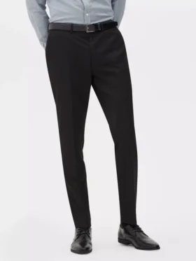 Slim fit formele broek van twill