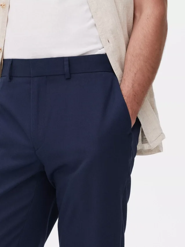 Slim fit formele broek van twill