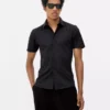 Slim fit shirt met korte mouwen