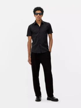 Slim fit shirt met korte mouwen