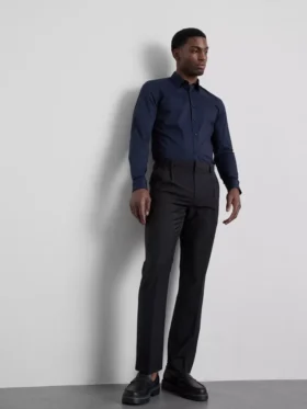 Slim fit stretch overhemd met knopen