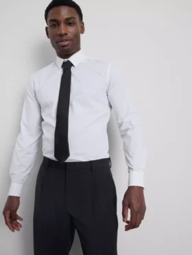 Slim fit stretch overhemd met knopen