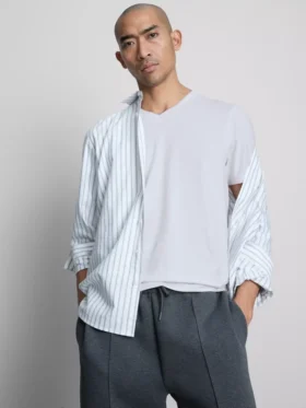 Slim-fit stretch-T-shirt met V-hals