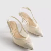 Slingback-hakken met brede pasvorm van mesh