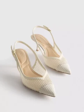 Slingback-hakken met brede pasvorm van mesh