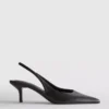 Slingback-hakken van imitatieleer