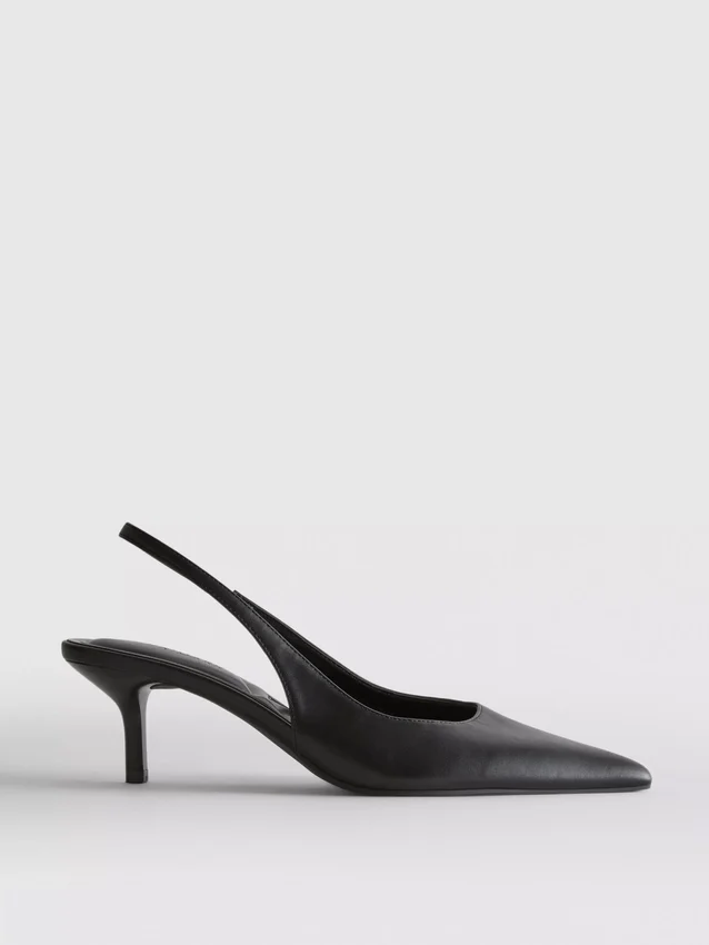 Slingback-hakken van imitatieleer