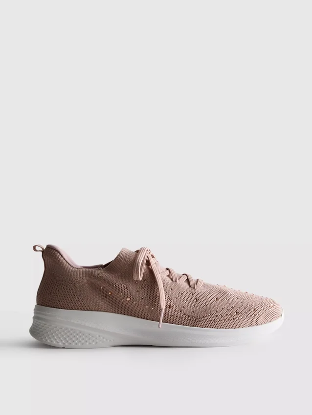 Slip-on sneakers met diamanté-details