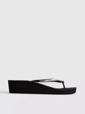 Slippers met strass op sleehak