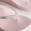 Slippers met strass op sleehak