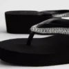 Slippers met strass op sleehak