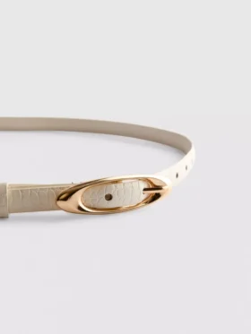 Smalle riem met ovale gesp