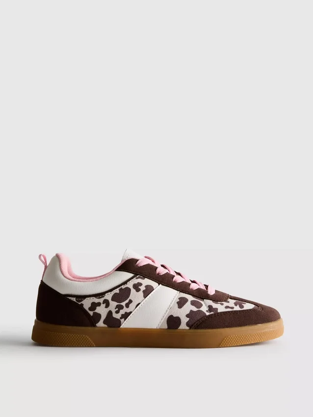Sneakers met dierenprint en rubberen zool