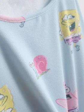 Spongebob Squarepants geribde pyjama’s met personageprint