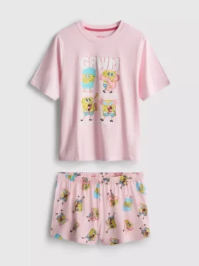 SpongeBob SquarePants-pyjama met korte broek en print