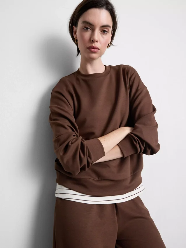 Sportief sweatshirt met ronde hals