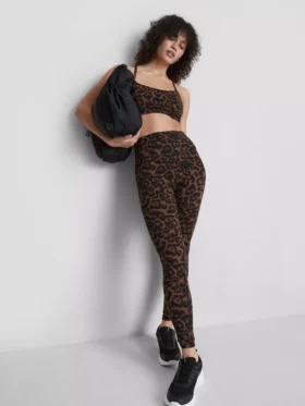 Sportlegging met luipaardprint en hoge taille