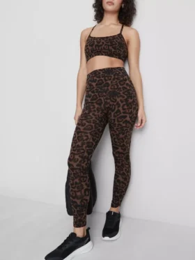 Sportlegging met luipaardprint en hoge taille
