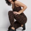 Sportlegging met luipaardprint en hoge taille