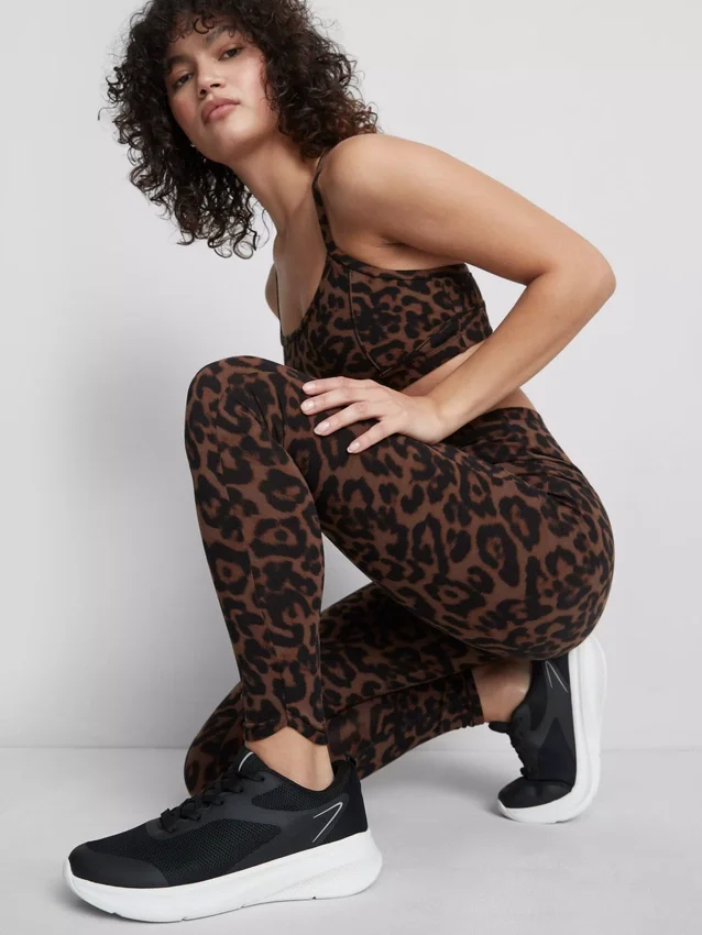 Sportlegging met luipaardprint en hoge taille