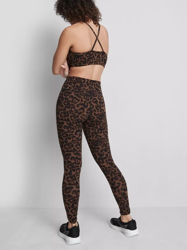 Sportlegging met luipaardprint en hoge taille